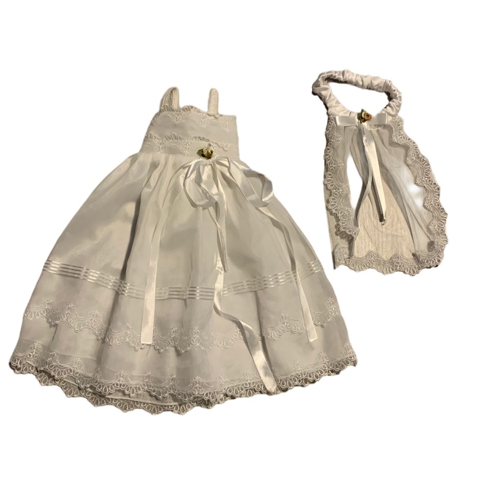 Baptism dress and headpiece